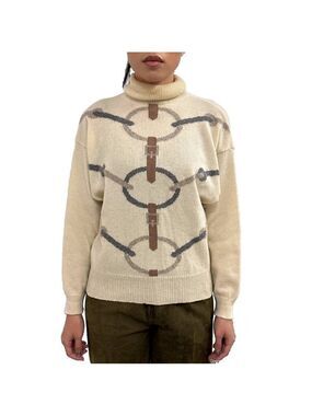 HERMES Paris Camel Turtleneck Sweater Size 42